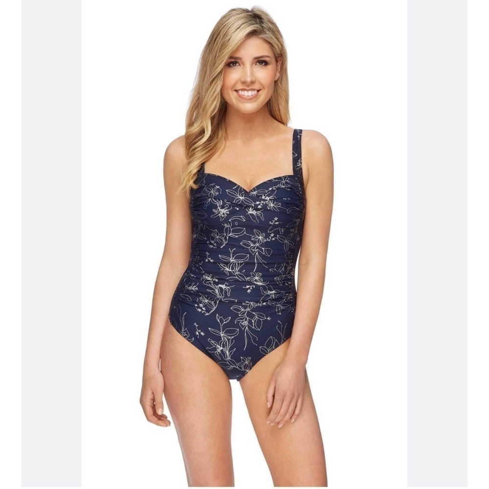 NIPTUCK SWIM Garden Line Foil Joanne One Piece Swimsuit Size 4